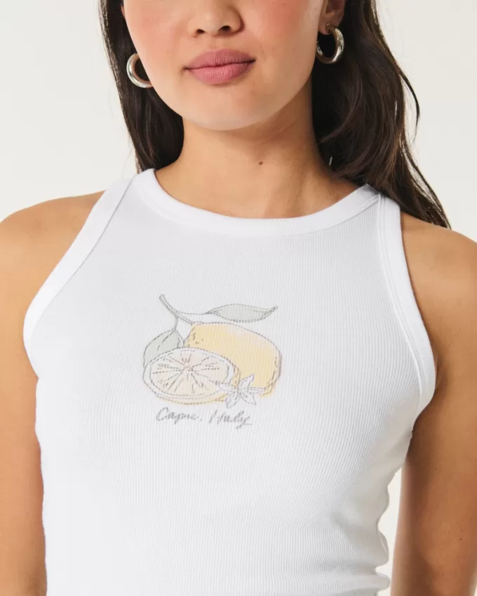 Ribbed Capri Italy Graphic Tank,Ribbed Capri Italy Graphic Tank Ribbed Capri Italy Graphic Tank,Ribbed Capri Italy Graphic Tank