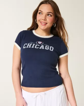 Ribbed Chicago Graphic Baby Tee,Ribbed Chicago Graphic Baby Tee Ribbed Chicago Graphic Baby Tee,Ribbed Chicago Graphic Baby Tee