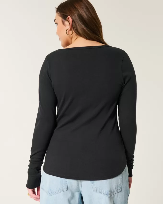 Ribbed Henley,Ribbed Henley Ribbed Henley,Ribbed Henley