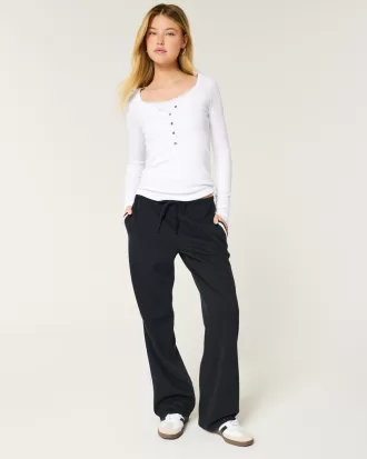 Ribbed Henley,Ribbed Henley