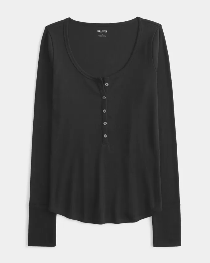 Ribbed Henley,Ribbed Henley Ribbed Henley,Ribbed Henley