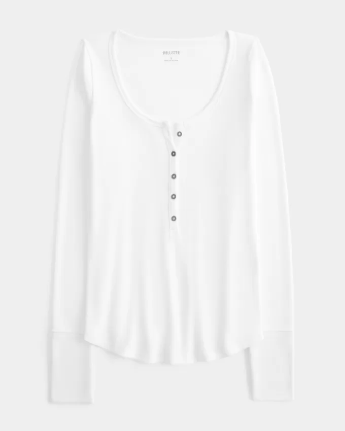 Ribbed Henley,Ribbed Henley Ribbed Henley,Ribbed Henley