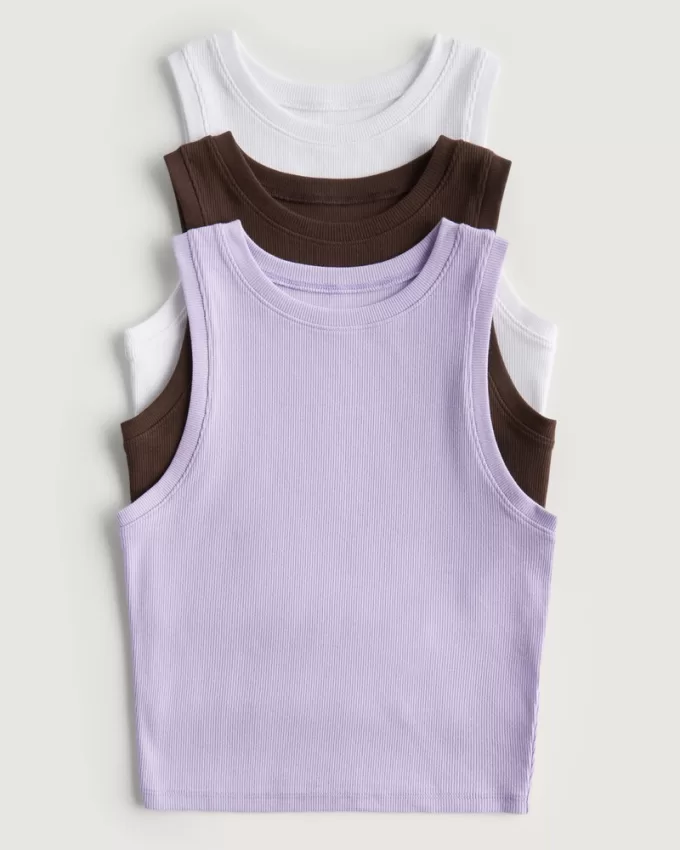 Ribbed High-Neck Tank 3-Pack,Ribbed High-Neck Tank 3-Pack Ribbed High-Neck Tank 3-Pack,Ribbed High-Neck Tank 3-Pack