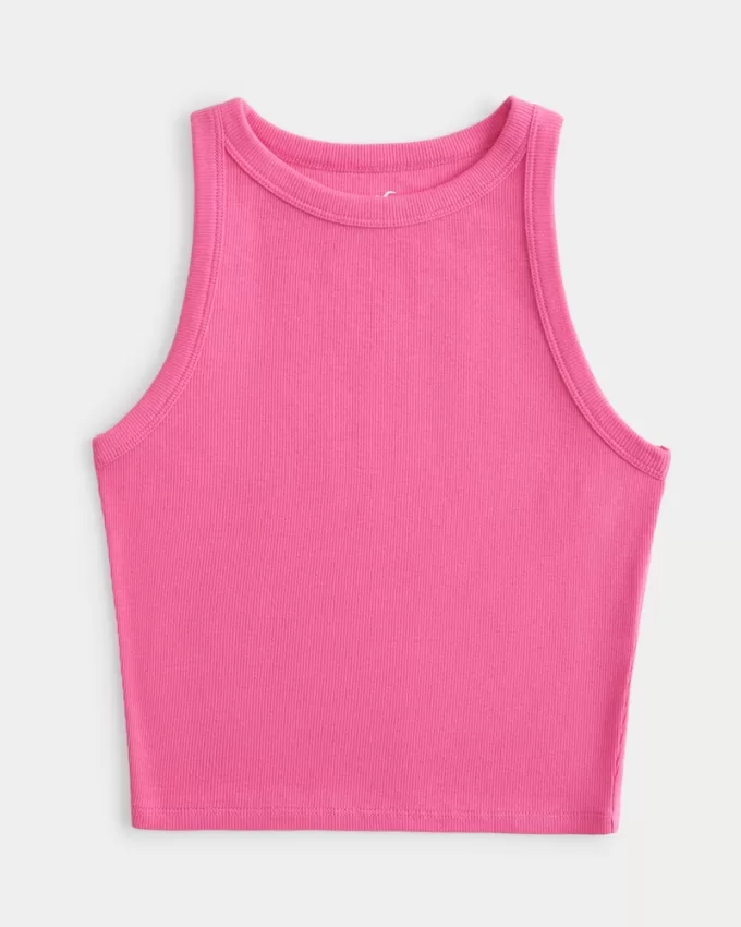 Ribbed High-Neck Tank,Ribbed High-Neck Tank Ribbed High-Neck Tank,Ribbed High-Neck Tank