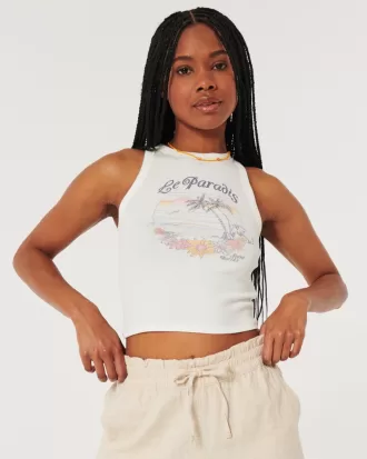 Ribbed Le Paradis Graphic High-Neck Tank,Ribbed Le Paradis Graphic High-Neck Tank Ribbed Le Paradis Graphic High-Neck Tank,Ribbed Le Paradis Graphic High-Neck Tank