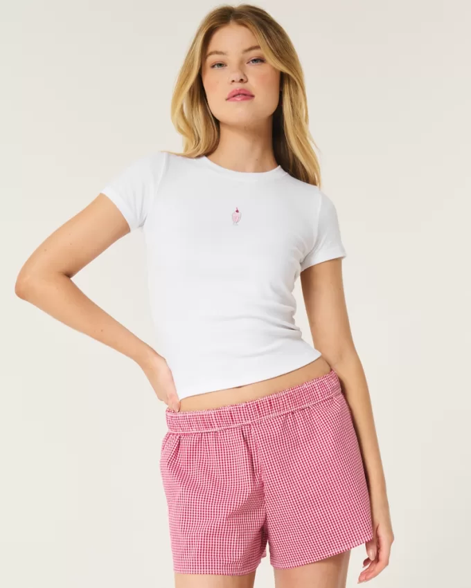 Ribbed Longer-Length Milkshake Graphic Baby Tee,Ribbed Longer-Length Milkshake Graphic Baby Tee Ribbed Longer-Length Milkshake Graphic Baby Tee,Ribbed Longer-Length Milkshake Graphic Baby Tee