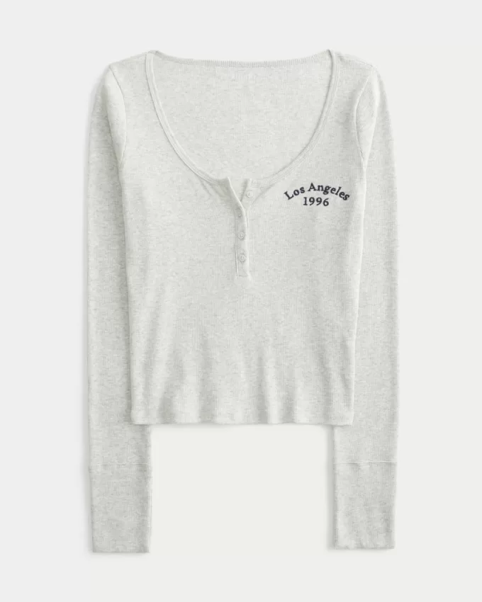 Ribbed Los Angeles Graphic Henley,Ribbed Los Angeles Graphic Henley Ribbed Los Angeles Graphic Henley,Ribbed Los Angeles Graphic Henley