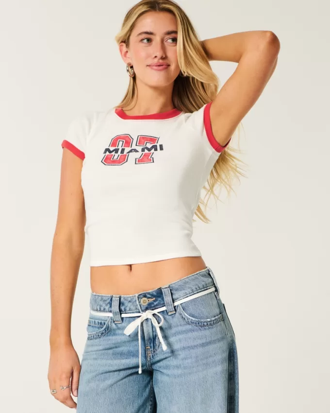 Ribbed Miami Graphic Baby Tee,Ribbed Miami Graphic Baby Tee Ribbed Miami Graphic Baby Tee,Ribbed Miami Graphic Baby Tee