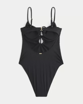 Ribbed One-Piece Swimsuit,Ribbed One-Piece Swimsuit