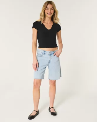 Ribbed Seamless Fabric Notch Neck Baby Tee,Ribbed Seamless Fabric Notch Neck Baby Tee Ribbed Seamless Fabric Notch Neck Baby Tee,Ribbed Seamless Fabric Notch Neck Baby Tee