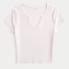 Ribbed Seamless Fabric Notch Neck Baby Tee,Ribbed Seamless Fabric Notch Neck Baby Tee Ribbed Seamless Fabric Notch Neck Baby Tee,Ribbed Seamless Fabric Notch Neck Baby Tee