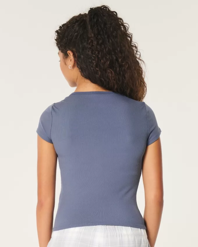 Ribbed Seamless Fabric Scoop Baby Tee,Ribbed Seamless Fabric Scoop Baby Tee Ribbed Seamless Fabric Scoop Baby Tee,Ribbed Seamless Fabric Scoop Baby Tee