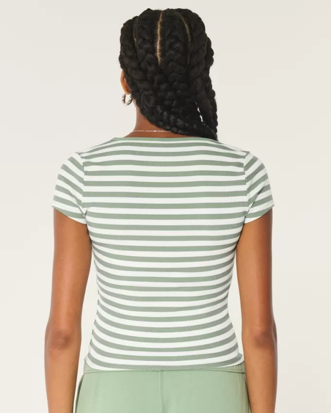 Ribbed Seamless Fabric Scoop Baby Tee,Ribbed Seamless Fabric Scoop Baby Tee Ribbed Seamless Fabric Scoop Baby Tee,Ribbed Seamless Fabric Scoop Baby Tee