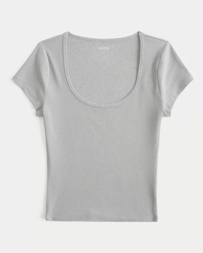 Ribbed Seamless Fabric Scoop Baby Tee,Ribbed Seamless Fabric Scoop Baby Tee Ribbed Seamless Fabric Scoop Baby Tee,Ribbed Seamless Fabric Scoop Baby Tee