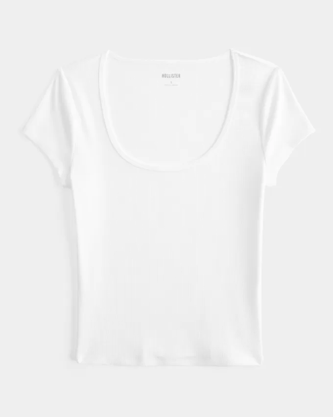 Ribbed Seamless Fabric Scoop Baby Tee,Ribbed Seamless Fabric Scoop Baby Tee Ribbed Seamless Fabric Scoop Baby Tee,Ribbed Seamless Fabric Scoop Baby Tee