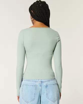 Ribbed Seamless Fabric Square-Neck Top,Ribbed Seamless Fabric Square-Neck Top Ribbed Seamless Fabric Square-Neck Top,Ribbed Seamless Fabric Square-Neck Top