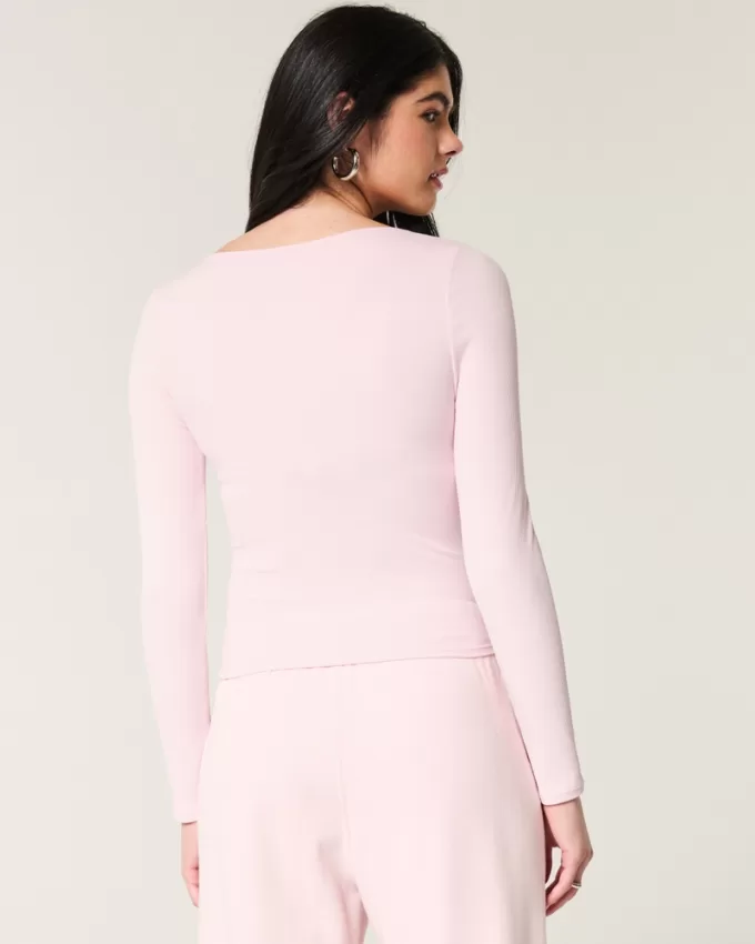 Ribbed Seamless Fabric Square-Neck Top,Ribbed Seamless Fabric Square-Neck Top Ribbed Seamless Fabric Square-Neck Top,Ribbed Seamless Fabric Square-Neck Top