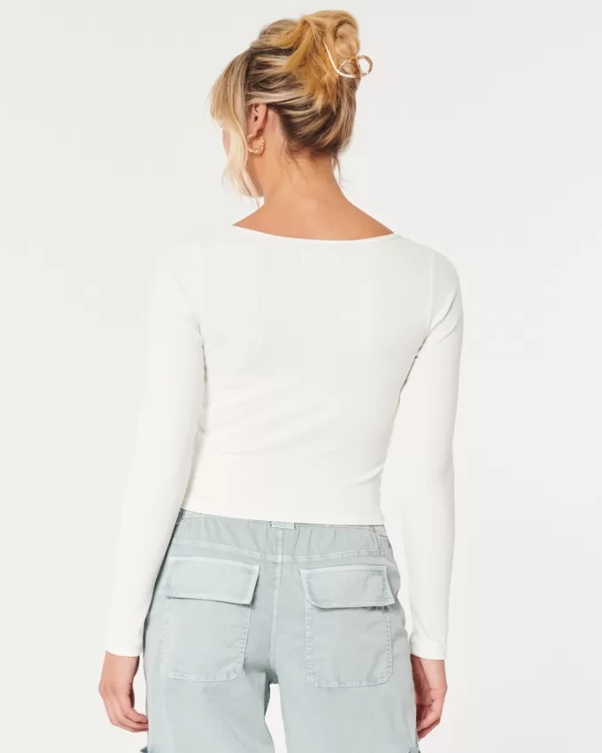 Ribbed Seamless Fabric Square-Neck Top,Ribbed Seamless Fabric Square-Neck Top Ribbed Seamless Fabric Square-Neck Top,Ribbed Seamless Fabric Square-Neck Top