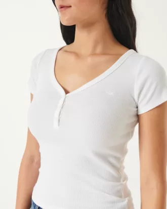 Ribbed Short-Sleeve Icon Henley,Ribbed Short-Sleeve Icon Henley