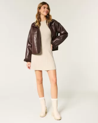 Ribbed Skater Mini Sweater Dress,Ribbed Skater Mini Sweater Dress Ribbed Skater Mini Sweater Dress,Ribbed Skater Mini Sweater Dress