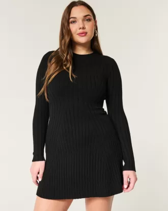Ribbed Skater Mini Sweater Dress,Ribbed Skater Mini Sweater Dress Ribbed Skater Mini Sweater Dress,Ribbed Skater Mini Sweater Dress