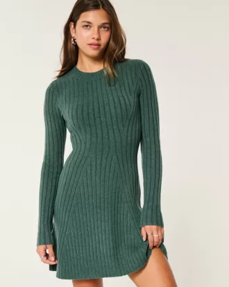 Ribbed Skater Mini Sweater Dress,Ribbed Skater Mini Sweater Dress Ribbed Skater Mini Sweater Dress,Ribbed Skater Mini Sweater Dress