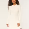 Ribbed Skater Mini Sweater Dress,Ribbed Skater Mini Sweater Dress