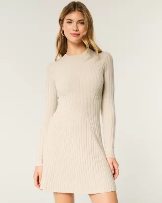 Ribbed Skater Mini Sweater Dress,Ribbed Skater Mini Sweater Dress Ribbed Skater Mini Sweater Dress,Ribbed Skater Mini Sweater Dress