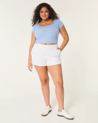 Ribbed Square-Neck Baby Tee,Ribbed Square-Neck Baby Tee Ribbed Square-Neck Baby Tee,Ribbed Square-Neck Baby Tee