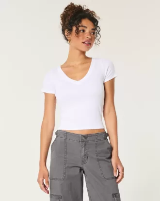 Ribbed V-Neck Top,Ribbed V-Neck Top Ribbed V-Neck Top,Ribbed V-Neck Top