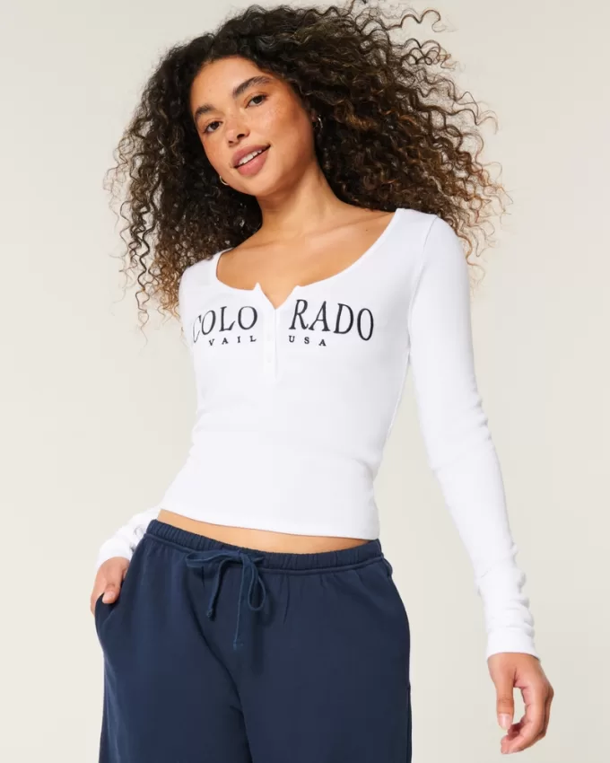 Ribbed Vail Colorado Graphic Henley,Ribbed Vail Colorado Graphic Henley Ribbed Vail Colorado Graphic Henley,Ribbed Vail Colorado Graphic Henley