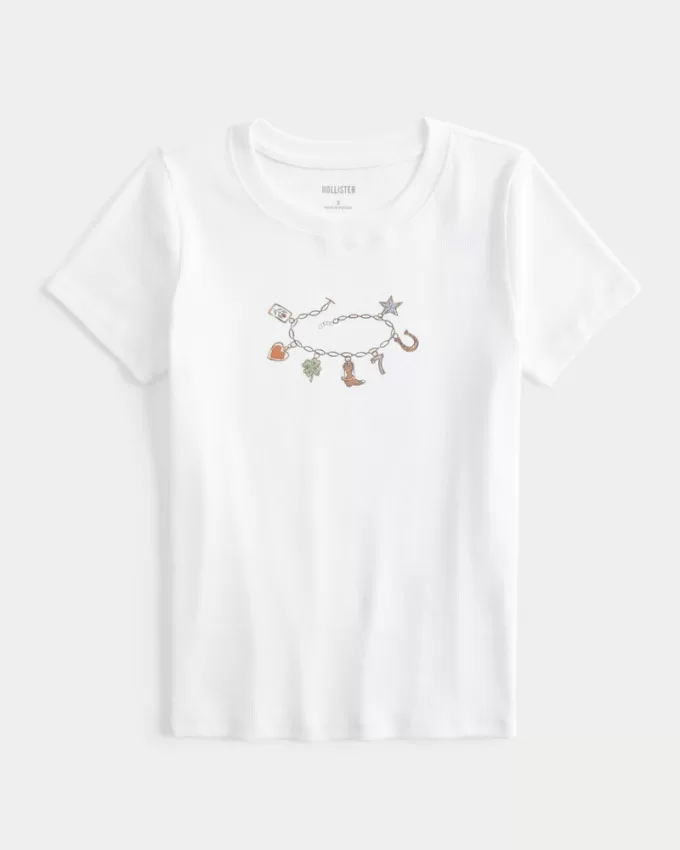 Ribbed Western Graphic Crew Baby Tee,Ribbed Western Graphic Crew Baby Tee Ribbed Western Graphic Crew Baby Tee,Ribbed Western Graphic Crew Baby Tee