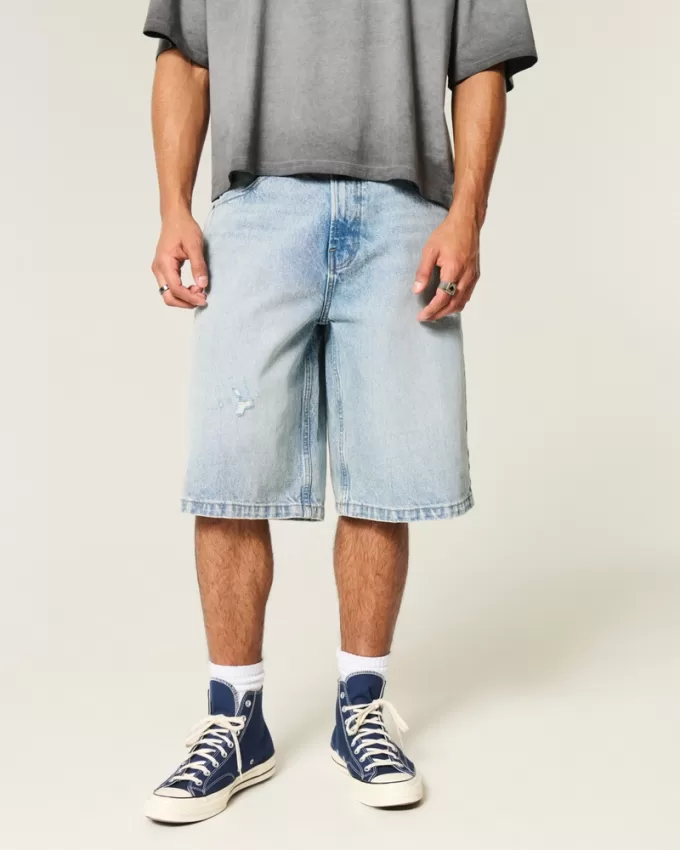 Ripped Light Wash Super Baggy Denim Shorts,Ripped Light Wash Super Baggy Denim Shorts Ripped Light Wash Super Baggy Denim Shorts,Ripped Light Wash Super Baggy Denim Shorts