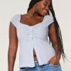 Ruffle Trim Poplin Blouse,Ruffle Trim Poplin Blouse Ruffle Trim Poplin Blouse,Ruffle Trim Poplin Blouse