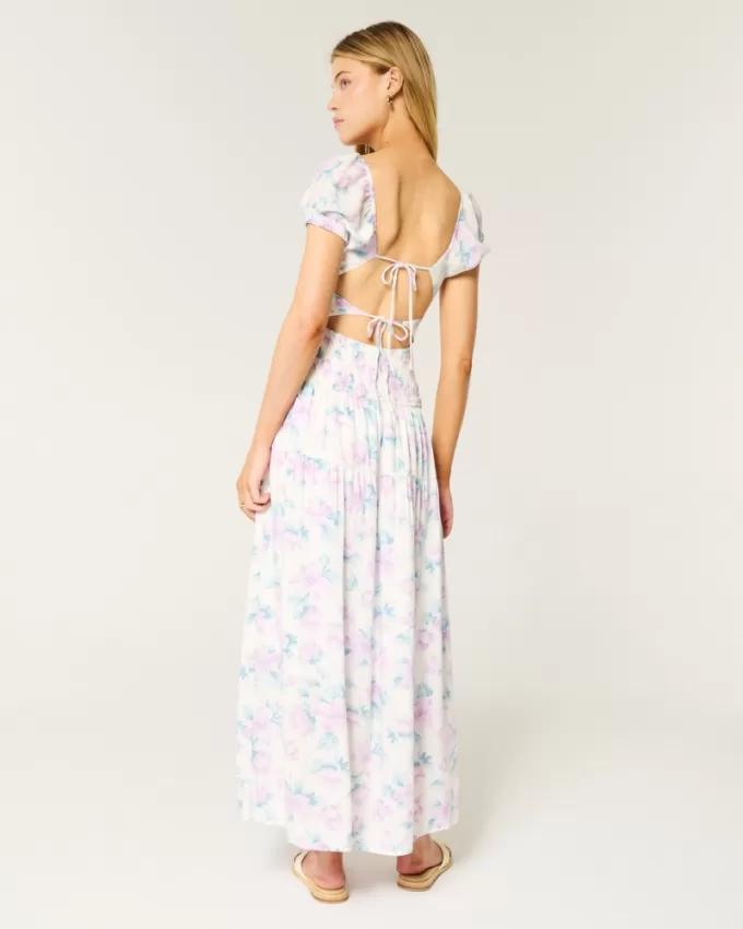 Short-Sleeve Channeled Waist Maxi Dress,Short-Sleeve Channeled Waist Maxi Dress Short-Sleeve Channeled Waist Maxi Dress,Short-Sleeve Channeled Waist Maxi Dress
