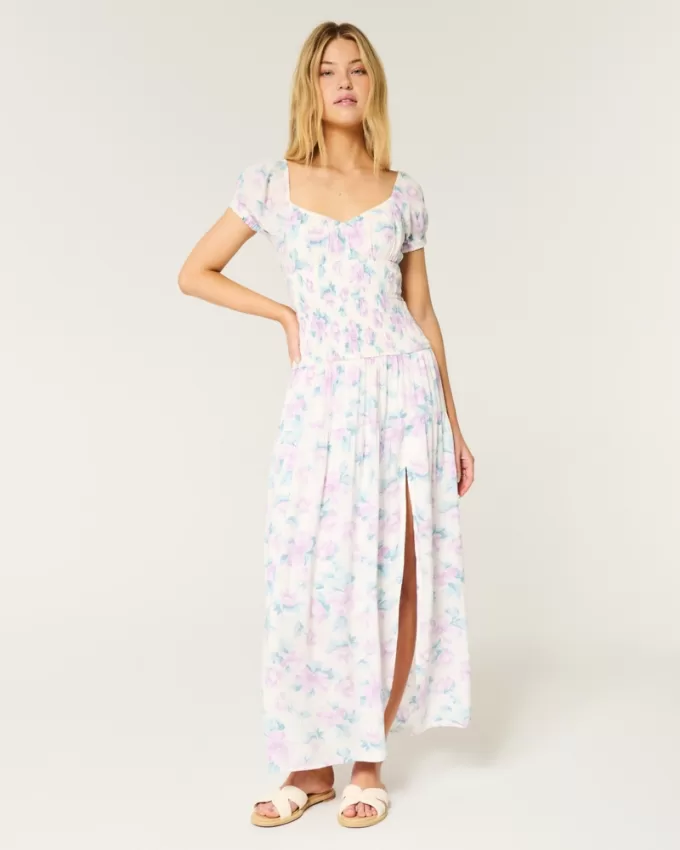 Short-Sleeve Channeled Waist Maxi Dress,Short-Sleeve Channeled Waist Maxi Dress Short-Sleeve Channeled Waist Maxi Dress,Short-Sleeve Channeled Waist Maxi Dress