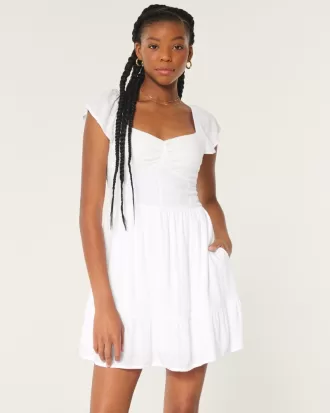 Short-Sleeve Cinch Bust Skort Dress,Short-Sleeve Cinch Bust Skort Dress Short-Sleeve Cinch Bust Skort Dress,Short-Sleeve Cinch Bust Skort Dress