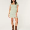 Short-Sleeve Crochet-Style Twist Back Mini Dress,Short-Sleeve Crochet-Style Twist Back Mini Dress Short-Sleeve Crochet-Style Twist Back Mini Dress,Short-Sleeve Crochet-Style Twist Back Mini Dress