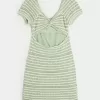 Short-Sleeve Crochet-Style Twist Back Mini Dress,Short-Sleeve Crochet-Style Twist Back Mini Dress Short-Sleeve Crochet-Style Twist Back Mini Dress,Short-Sleeve Crochet-Style Twist Back Mini Dress