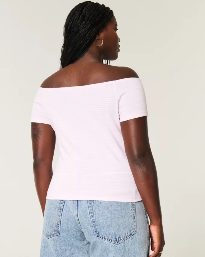 Short Sleeve Skimming Off-the-Shoulder Top,Short Sleeve Skimming Off-the-Shoulder Top Short Sleeve Skimming Off-the-Shoulder Top,Short Sleeve Skimming Off-the-Shoulder Top