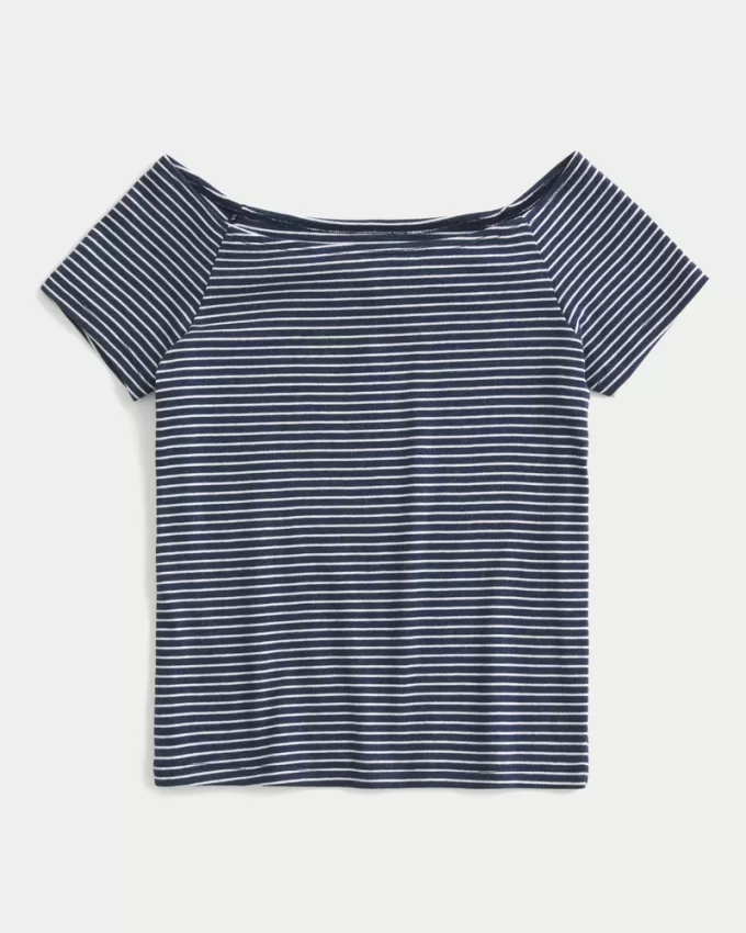 Short Sleeve Skimming Off-the-Shoulder Top,Short Sleeve Skimming Off-the-Shoulder Top Short Sleeve Skimming Off-the-Shoulder Top,Short Sleeve Skimming Off-the-Shoulder Top