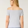 Short Sleeve Skimming Off-the-Shoulder Top,Short Sleeve Skimming Off-the-Shoulder Top Short Sleeve Skimming Off-the-Shoulder Top,Short Sleeve Skimming Off-the-Shoulder Top