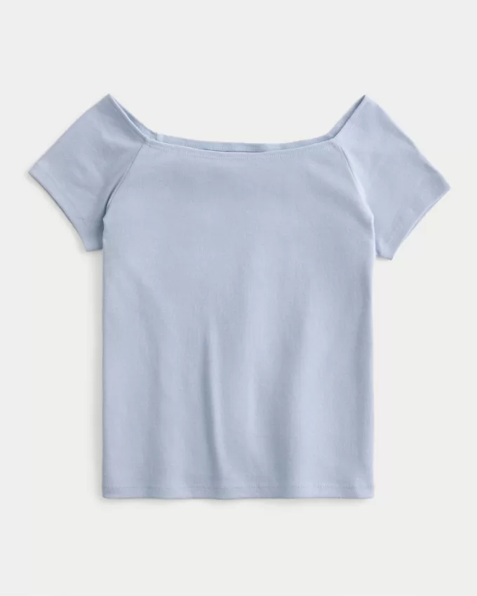 Short Sleeve Skimming Off-the-Shoulder Top,Short Sleeve Skimming Off-the-Shoulder Top Short Sleeve Skimming Off-the-Shoulder Top,Short Sleeve Skimming Off-the-Shoulder Top