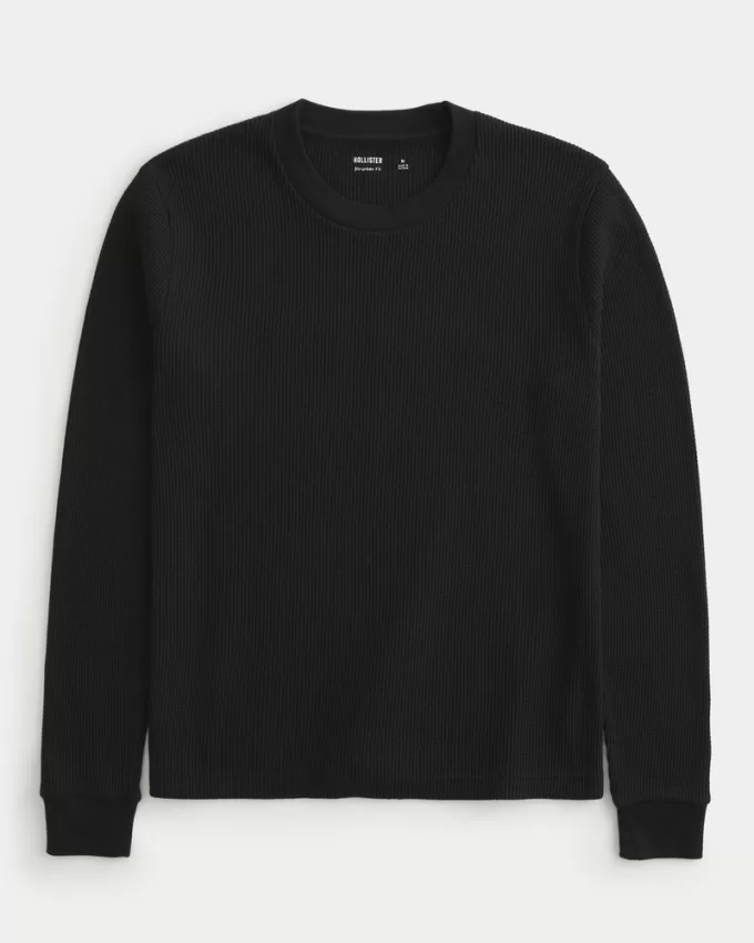 Shrunken Long-Sleeve Waffle Crew T-Shirt,Shrunken Long-Sleeve Waffle Crew T-Shirt Shrunken Long-Sleeve Waffle Crew T-Shirt,Shrunken Long-Sleeve Waffle Crew T-Shirt