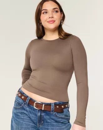 Soft Stretch Seamless Fabric Long-Sleeve Crew Top,Soft Stretch Seamless Fabric Long-Sleeve Crew Top Soft Stretch Seamless Fabric Long-Sleeve Crew Top,Soft Stretch Seamless Fabric Long-Sleeve Crew Top
