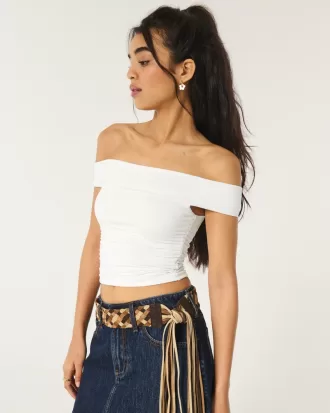 Soft Stretch Seamless Fabric Ruched Off-the-Shoulder Top,Soft Stretch Seamless Fabric Ruched Off-the-Shoulder Top Soft Stretch Seamless Fabric Ruched Off-the-Shoulder Top,Soft Stretch Seamless Fabric Ruched Off-the-Shoulder Top