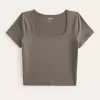 Soft Stretch Seamless Fabric Square-Neck Baby Tee,Soft Stretch Seamless Fabric Square-Neck Baby Tee Soft Stretch Seamless Fabric Square-Neck Baby Tee,Soft Stretch Seamless Fabric Square-Neck Baby Tee