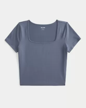 Soft Stretch Seamless Fabric Square-Neck Baby Tee,Soft Stretch Seamless Fabric Square-Neck Baby Tee Soft Stretch Seamless Fabric Square-Neck Baby Tee,Soft Stretch Seamless Fabric Square-Neck Baby Tee