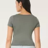 Soft Stretch Seamless Fabric Square-Neck Baby Tee,Soft Stretch Seamless Fabric Square-Neck Baby Tee Soft Stretch Seamless Fabric Square-Neck Baby Tee,Soft Stretch Seamless Fabric Square-Neck Baby Tee
