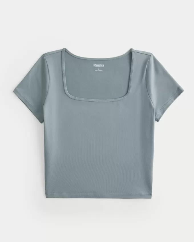 Soft Stretch Seamless Fabric Square Neck Baby Tee,Soft Stretch Seamless Fabric Square Neck Baby Tee Soft Stretch Seamless Fabric Square Neck Baby Tee,Soft Stretch Seamless Fabric Square Neck Baby Tee